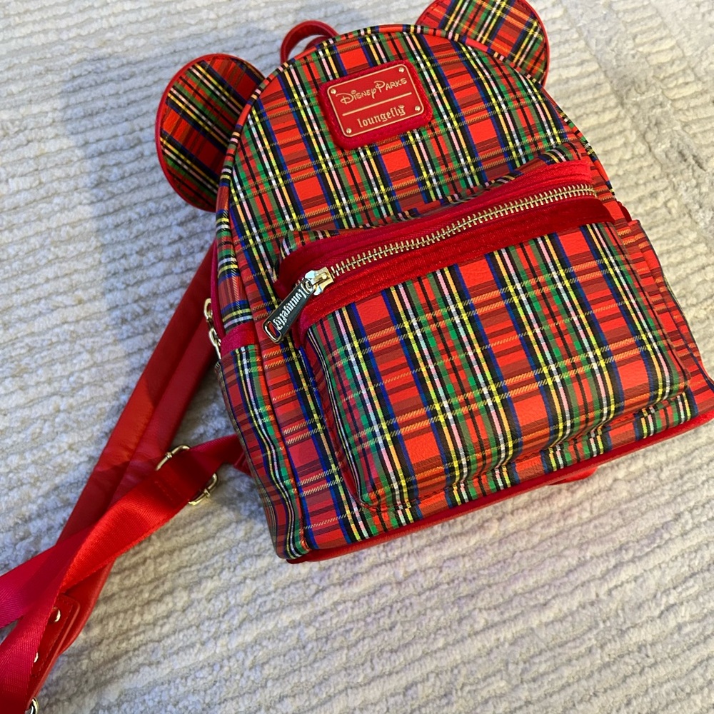 Disney Plaid Kids Backpack with Ears - Picture 2 of 9